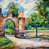 Porte du château Bien-Assis, jardin Lecoq, Clermont-Ferrand