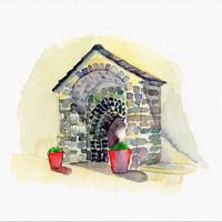 Porte de l'église, Gelles (63)