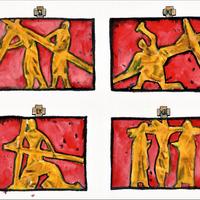 Chemin de croix en lave émaillée Jean Jaffeux, Nébouzat (63)