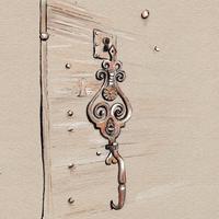 Détail de la porte de l'Église, Tauves (63)